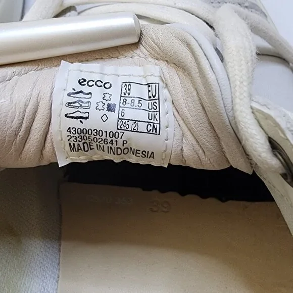 Ecco Soft 7 Sneakers Women's Size 8.5 Shoes White Leather EU39 - Picture 10 of 10